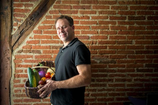 Matthieu Fleury, maraîcher bio et fournisseur de l'AMAP de Châteauneuf-sur-Loire, le 26 août.