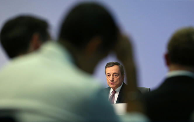 Le président de la Banque centrale européenne (BCE), Mario Draghi, à Francfort (ouest de l’Allemagne), le 12 septembre.