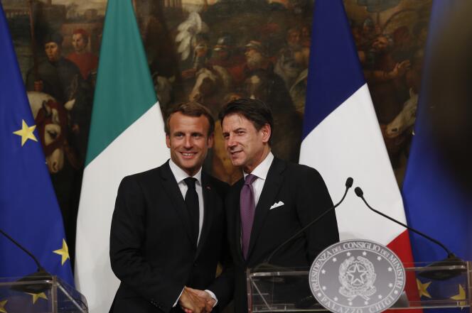 Emmanuel Macron et Giuseppe Conte ont donné une conférence de presse au palais Chigi à Rome, mercredi 18 septembre.