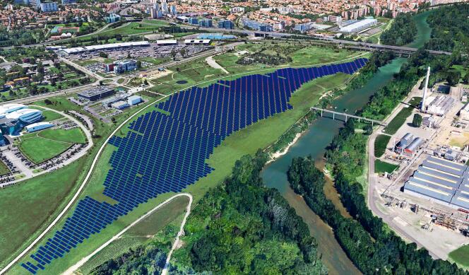 Vue de la future centrale photovoltaïque, qui devrait être mise en service au printemps 2020.