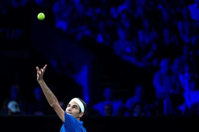 Roger Federer lors de la Laver Cup, à Genève, le 22 septembre.