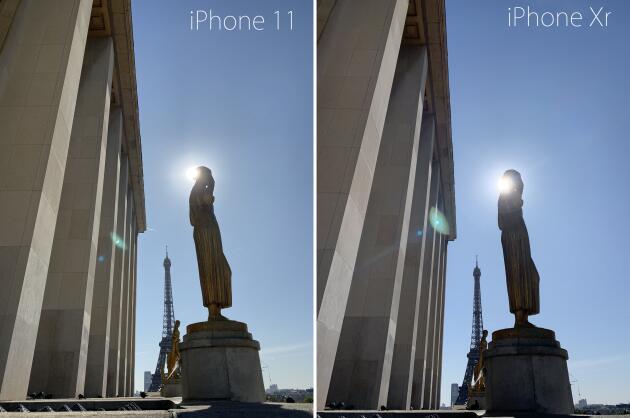 A contrejour, les images de l’iPhone 11 sont plus claires et plus naturelles que celles de l’iPhone Xr.