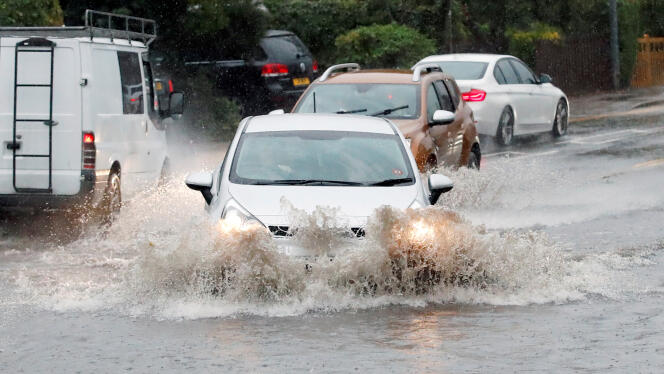 Inondations à Milton Keynes, Angleterre, en septembre 2019.