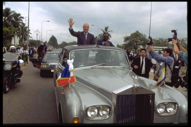 Lors d’une visite officielle au Gabon, en juillet 1995.