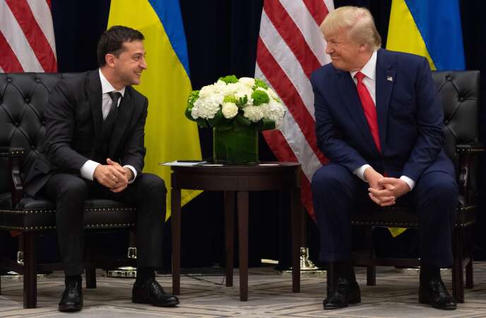 Les présidents ukrainien et américain, Volodymyr Zelensky et Donald Trump, le 25 septembre, à l’Assemblée générale des Nations unies, à New York.