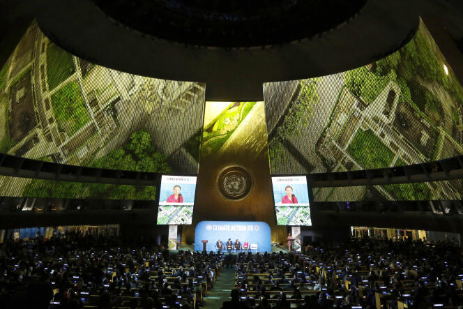 La militante écologiste Greta Thunberg s’adresse à l’Assemblée générale des Nations unies, lors du sommet pour le climat, à New York, le 23 septembre.