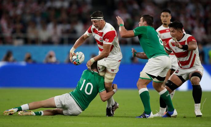 Le seconde ligne Luke Thompson a porté les « Brave Blossoms » face aux Irlandais.