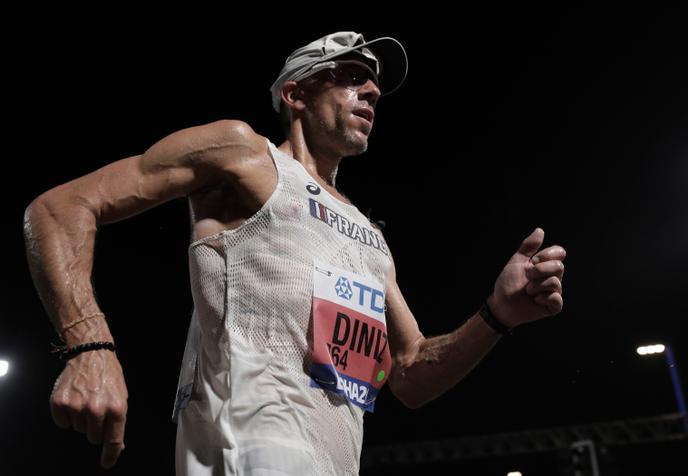 Rugby Yohann Diniz n’a pas fini le 50 kilomètres marche à Doha, le 28 septembre.
