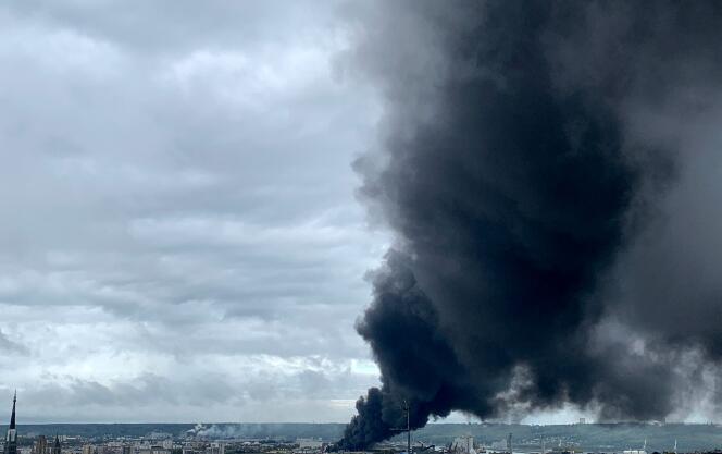 Incendie de l’usine Lubrizol, à Rouen, le 26 septembre.