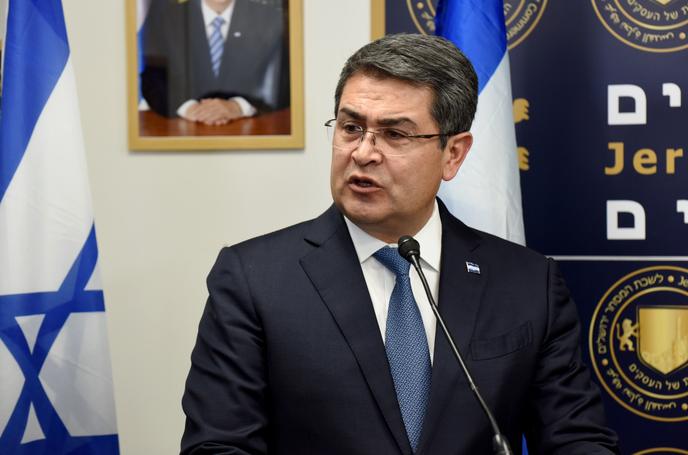 Le président du Honduras, Juan Orlando Hernandez, le 1er septembre 2019 à Jérusalem. Il a été cité par un procureur américain comme complice des activités illicites de son frère Tony.