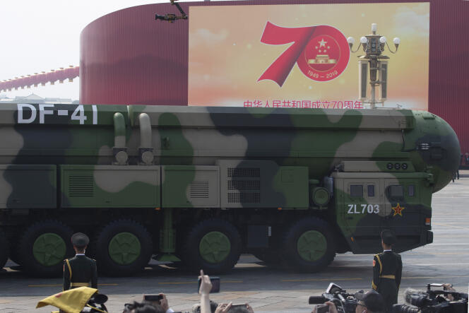 Un missile Dongfeng-41 lors de la parade militaire pour le 70e anniversaire de la République populaire de Chine, le 1er octobre à Pékin.