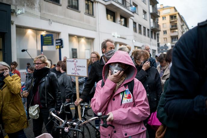 Manifestation des habitants de Rouen ce mardi 1 octobre 2019, pour demander plus de transparence après l’incendire de l’usine Lubirzol.