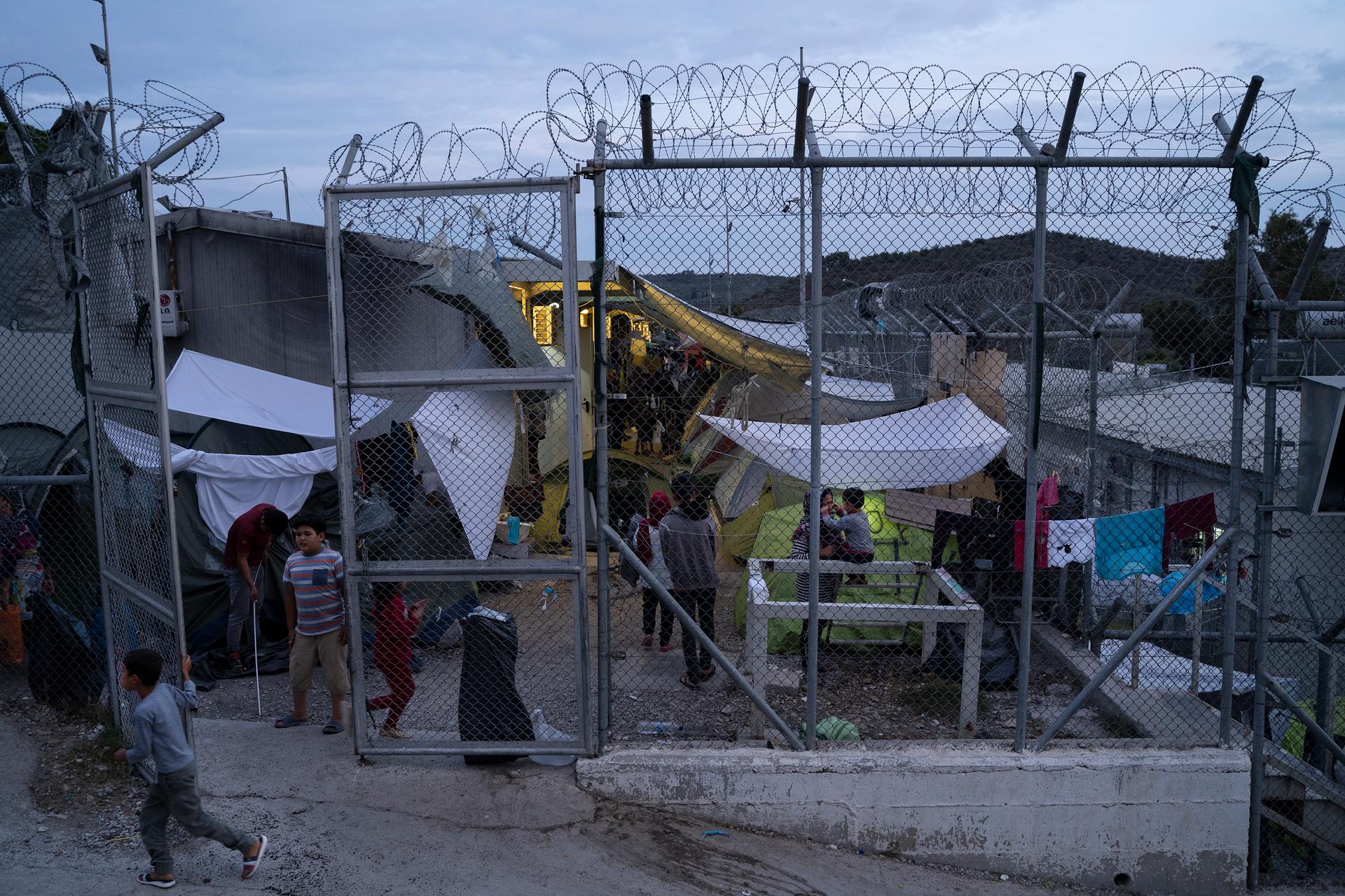 Dans le camp de Moria, sur l'île grecque de Lesbos, le 19 septembre.