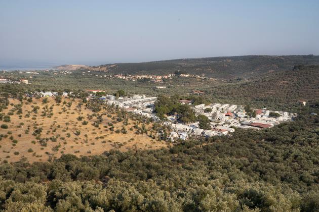 Vue du camp de Moria sur l’île grecque de Lesbos, le 19 septembre.