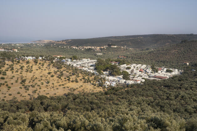 Vue du camp de Moria sur l’île grecque de Lesbos, le 19 septembre.