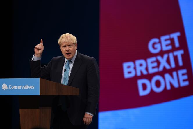 Boris Johnson, au congrès annuel du parti conservateur, à Manchester, le 2 octobre.