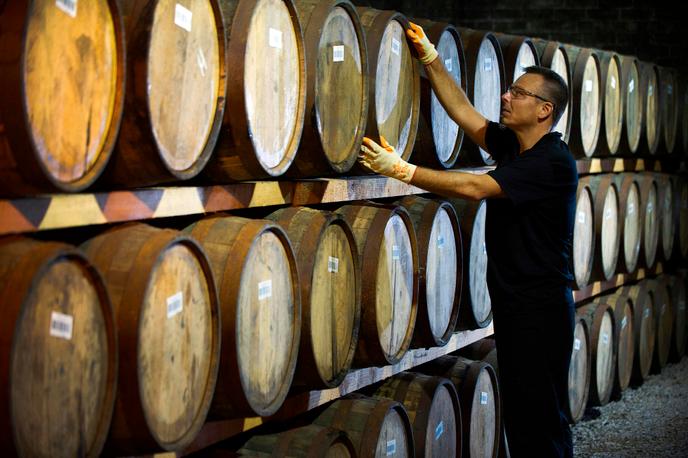 Des barils de whisky dans une distillerie de Glasgow en 2016.