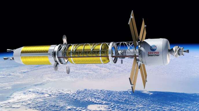 Vaisseau spatial à propulsion nucléaire (vue d’artiste).