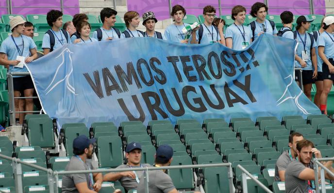 Des supporters de l’équipe d’Uruguay présents lors d’un entraînement des Teros le 4 octobre.