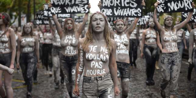 "Stop féminicides": une centaine de Femen manifestent au cimetière du Montparnasse