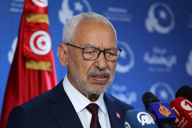 Le chef d’Ennahda, Rached Ghannouchi, ici à Tunis le 6 octobre, a été élu député.