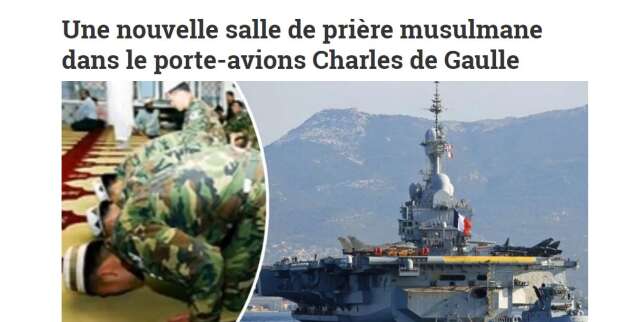 Non, il n’y a pas de mosquées construites à bord des porte-avions français