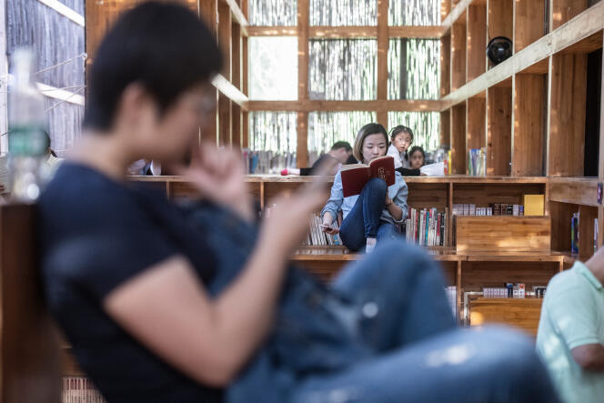 Une bibliothèque dans la banlieue de Pékin, en 2018.