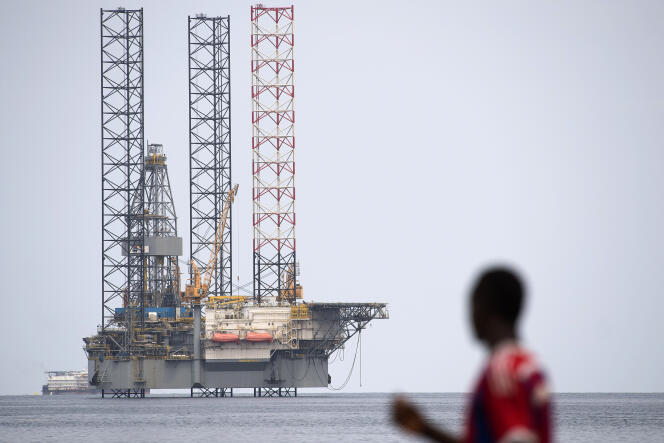 Une plate-forme pétrolière dans le golfe de Guinée, en janvier 2017.