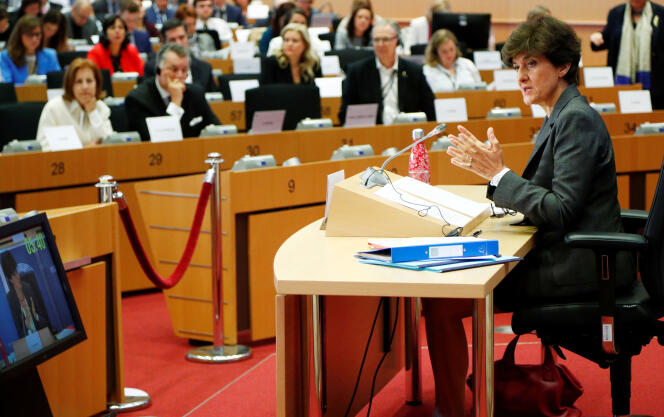 La Française Sylvie Goulard, lors de sa seconde audition devant le Parlement euroépen, à Bruxelles, le 10 octobre 2019.