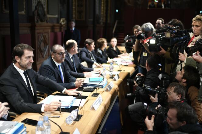 Le ministre de l’intérieur, Christophe Castaner, devant les sénateurs, le 10 octobre.