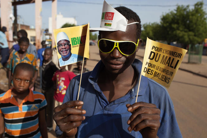 Juillet 2013, à Kayes, dans le centre du Mali, durant la campagne électorale présidentielle qui a porté au pouvoir le président Ibrahim Boubakar Keïta avant d’être réélu en 2018.