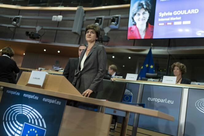 Sylvie Goulard lors de son audition au Parlement européen à Bruxelles, le 10 octobre.