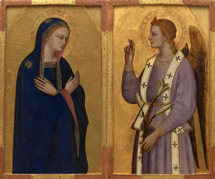 Les frères di Cione (Andrea dit Orcagna, Nardo et Jacopo) travaillaient aussi bien avec des associés qu’avec des collaborateurs extérieurs. Tous les retables auxquels ils ont contribué ne sont pas d’une seule main. Ces deux panneaux constituent un témoignage de la production de cet atelier. On peut les dater d’avant les fresques de la chapelle Strozzi à Santa Maria Novella (Florence), c’est-à-dire du début des années 1350.
