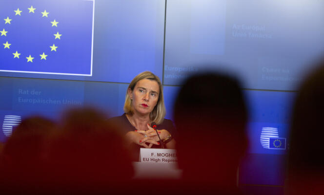 la chef de la diplomatie européenne, Federica Mogherini, lundi 14 octobre, à Luxembourg.