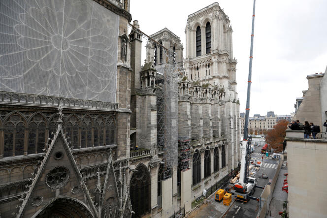 Vue générale du chantier de Notre-Dame de Paris, le 15 octobre 2019.