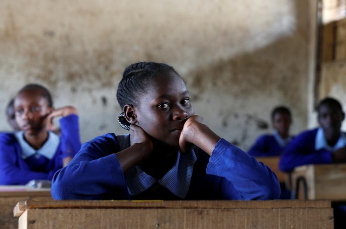 Dans une école primaire de Nairobi, capitale du Kenya, en octobre 2017.