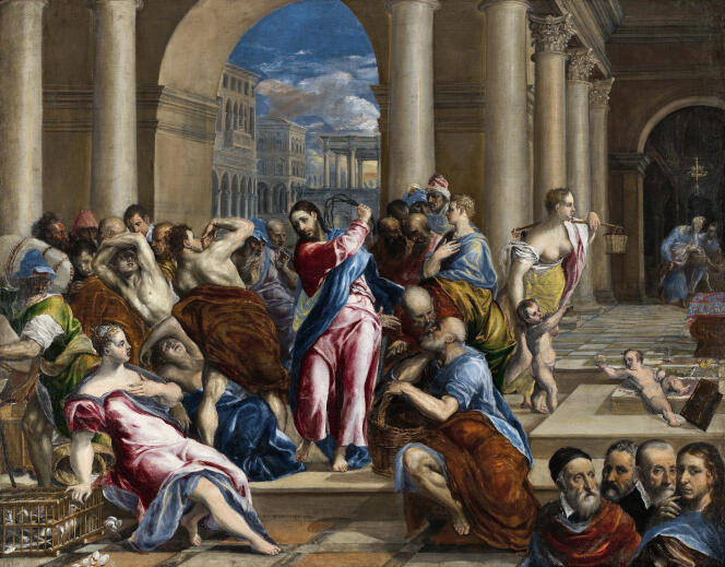 « Le Christ chassant les marchands du Temple », vers 1570. Huile sur toile, 116,9 × 149,9 cm.