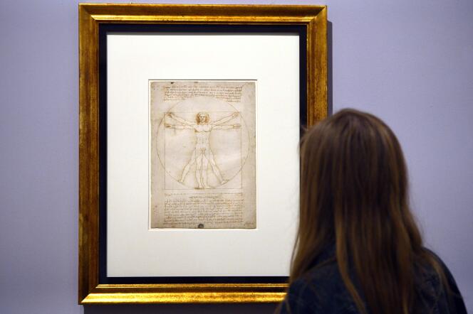 L’« Homme de Vitruve » de Léonard de Vinci est exposé à la Galerie de l’Académie, à Venise.