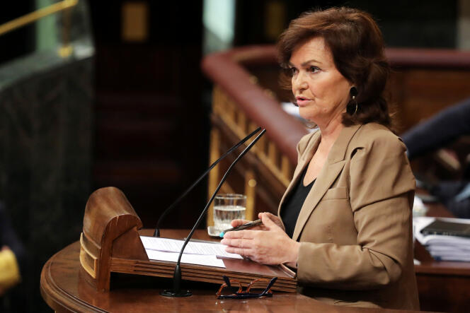 La vice-présidente socialiste du gouvernement espagnol à Madrid, le 13 septembre.