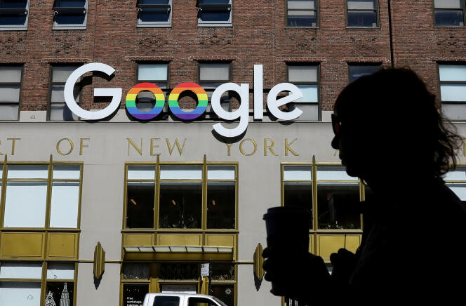 Devant les bureaux de Google, à New York, en juin.