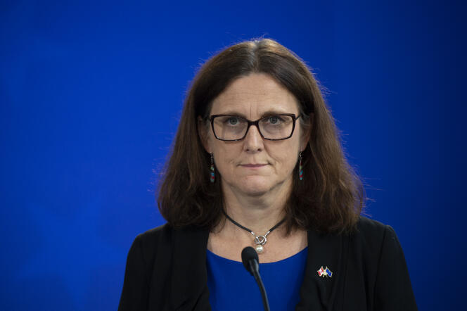 La commissaire européenne au commerce, Cecilia Malmström, à Montréal, le 18 juillet.