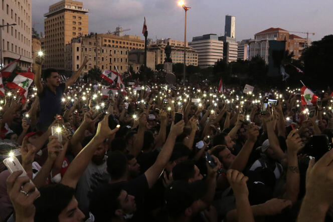 Manifestation contre la classe politique accusée de corruption, à Beyrouth, le 19 octobre.