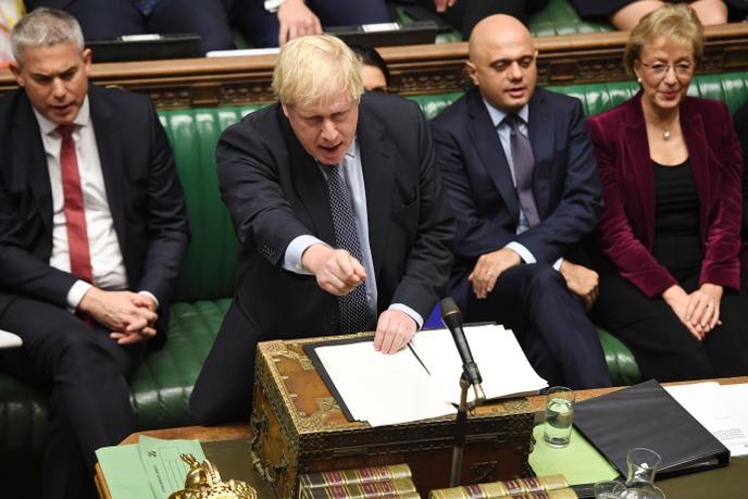 The British Prime Minister at the special sitting in the House of Commons, Saturday, October 19, 2019.