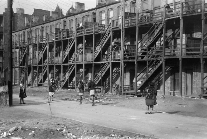 Dans le South Side, quartier noir de Chicago (Illinois), en 1941.