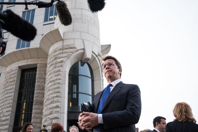 Cuyahoga County (Ohio) and Summit (Utah) lawyer Mark Lanier speaks to the press in Cleveland Court on October 21st.