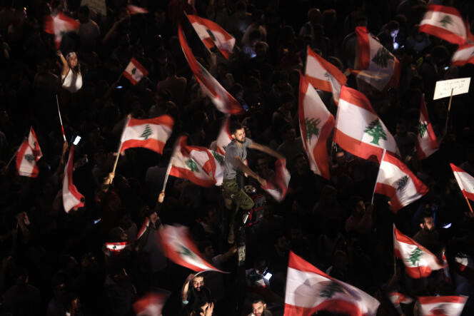 Manifestation contre le gouvernement à Beyrouth, le 21 octobre.