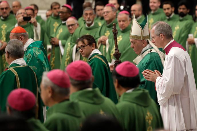 Lors de la messe de clôture du synode amazonien au Vatican, le 27 octobre.