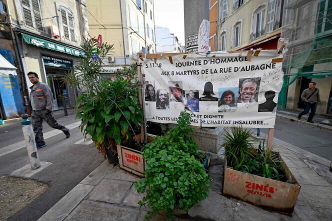 Hommage aux victimes de la rue d’Aubagne, à Marseille, le 25 octobre.