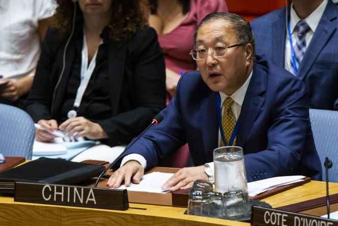 L’ambassadeur chinois à l’ONU, Zhang Jun, le 20 août, à New York.