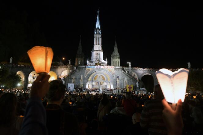 Lors du pèlerinage à Lourdes, le 14 août.